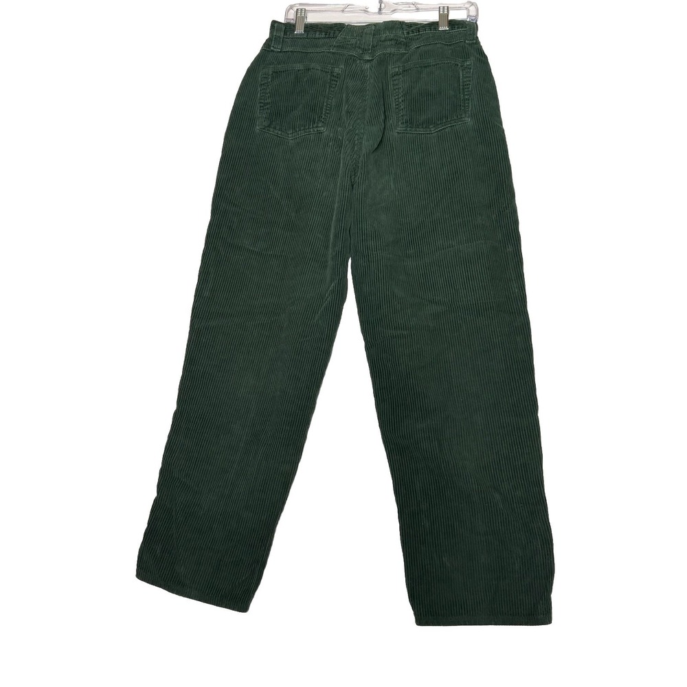 Vintage Essentials Green Wide Wale Corduroy Pants Women's Size 10 High Rise 90s - Picture 2 of 8